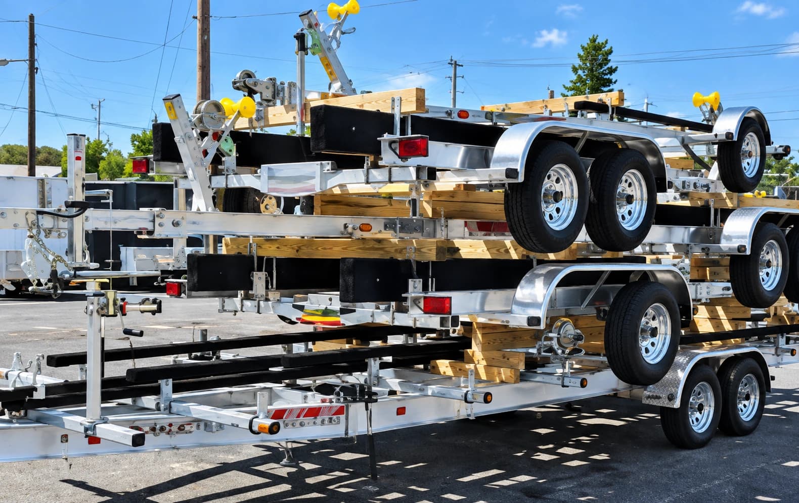 Boat trailer inventory available through marine dealers